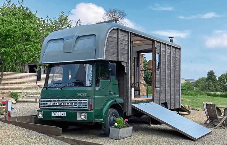 Vintage Bedford horsebox put to an unusual use